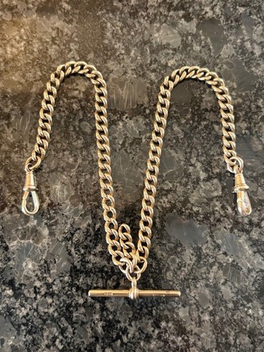 Antique albert fob chain - antique, 9ct