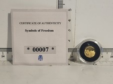 (L1176)  Symbols of Freedom  14ct Gold  Coin  ~  Statue of Liberty