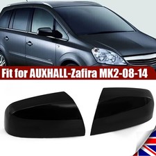 Pair Door Wing Mirror Cover Cap Gloss Black For 2008-2014 Vauxhall Zafira B MK2