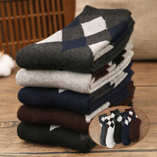 5 Pairs Men Winter Nordic Wool Blend Cashmere Thick Warm Knitted Thermal Socks