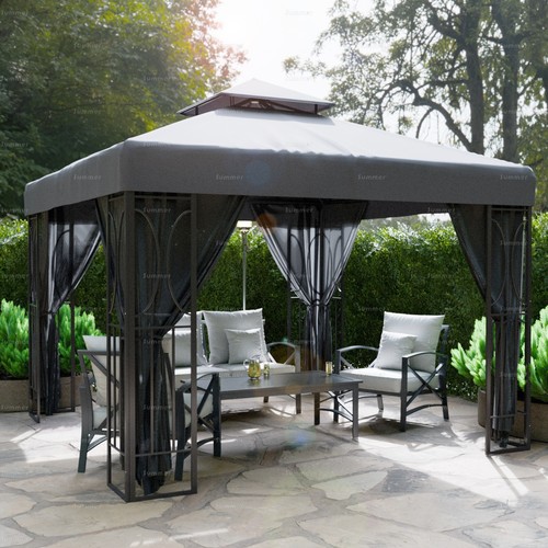 Metal gazebo with side - metal,