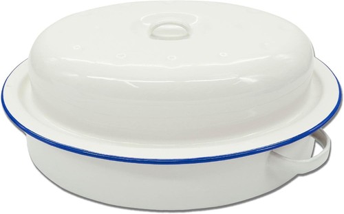 Oval roasting dish enamel - dish,