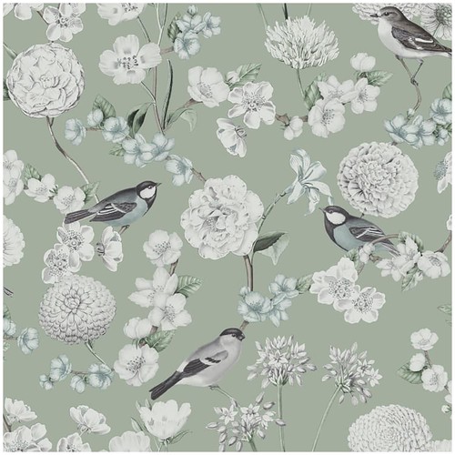 Avery floral wallpaper sage - avery,