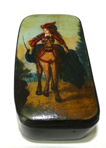 19thc papier mache snuff - papier,