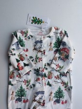 Next Baby Unisex Cream Christmas Sleepsuit Baby grow - Up To 1 Month
