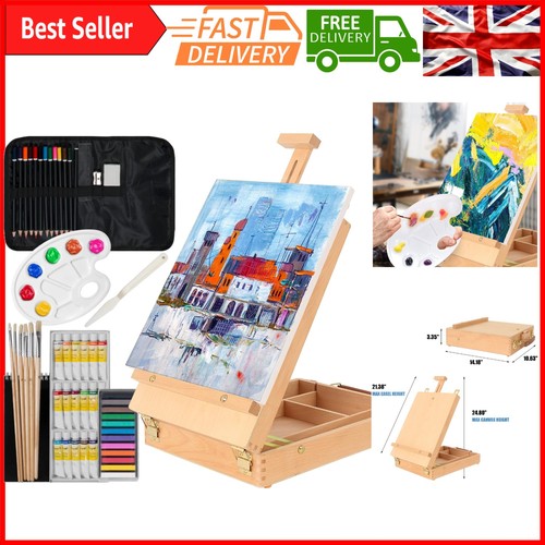 Portable artist easel set with - set,