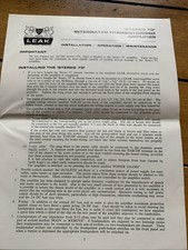 Leak Stereo 70 Integrated Amplifier Vintage Installation, Operation,Maintenance