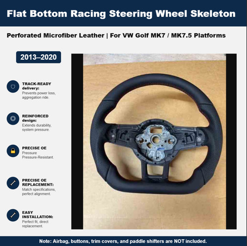 White flat bottom steering - white,