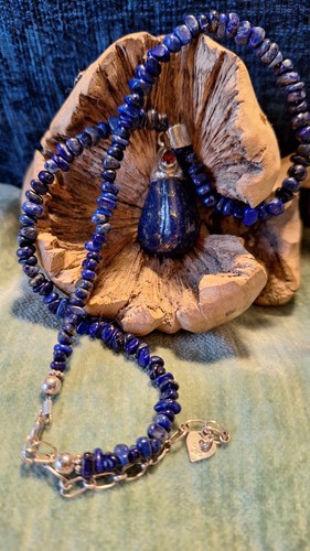 Weighty lapis necklace with - weighty,