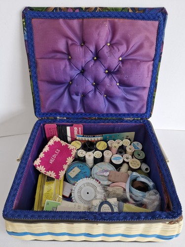 Vintage wicker sewing basket - vintage,