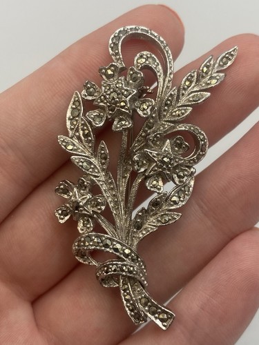 Vintage marcasite floral - vintage,