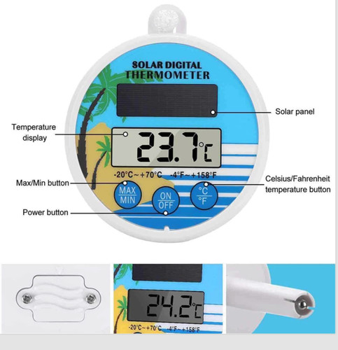 Pool thermometer floating - pool, thermometer,