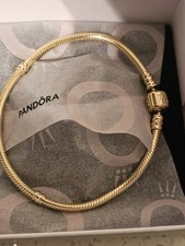 Genuine PANDORA NEW 14ct Gold Charm Bracelet 20cms 18.9 grams