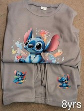 Lilo and Stitch Hand Printed Pj Set For An 8 Year Old