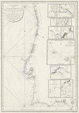Antique Map "Carte réduite de la côte de Portugal" Depot de la Marine, 1816