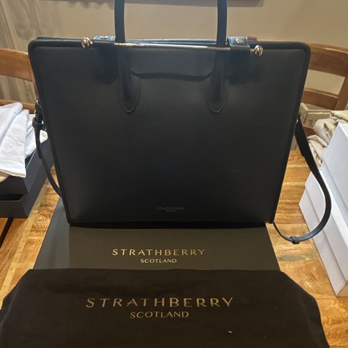 Strathberry navy blue pebbled - strathberry,