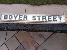 Antique Cast Iron Street / Road Sign  ‘BOYER STREET’