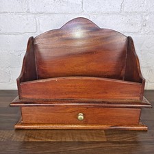 Vintage 20th Century Scalloped Wooden Letter Rack / Desk Tidy/ Desk Organiser 