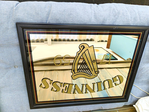 Guinness framed glass mirror - guinness,