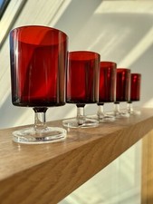 Set of 5 French Luminarc Red