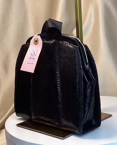 Vintage black lizard skin - vintage,