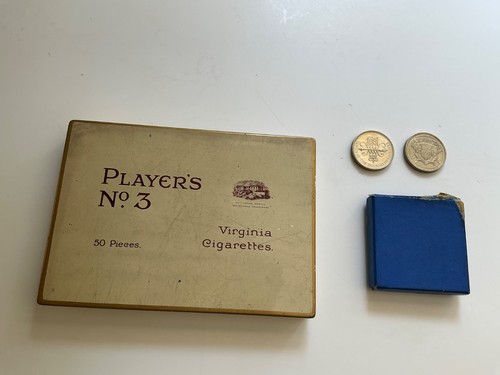 Old players cigarette tin with - old,