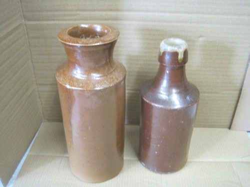 Vintage stone glazed bottles - vintage,