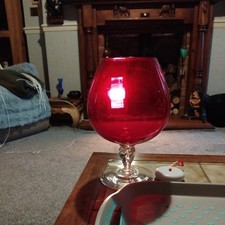 collectable vintage empoli red large brandy glass perfect condition 