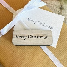 Merry Christmas Craft Rubber Stamp | D4 Festive DIY Wooden Stamp Scrapbooking