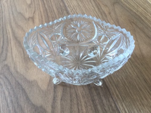 Vintage cut glass small - small, bowl