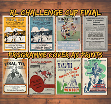 1929 - 1947 Rugby League Challenge Cup Final Programme Cover A5 Prints *FREE P&P
