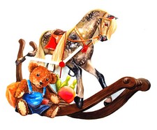 Rocking Horse Clock - Nursery