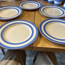 5 Large Blue and White