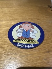 Tetley Tea Metal 'Welcome Gaffer' Coaster Cork Backed Vintage Retro Blue