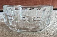 Vintage Thumbprint Bowl Fruit/Trifle/Jelly Glass Serving Bowl 4”