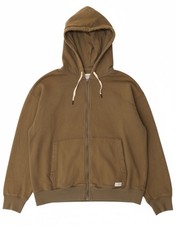 HOLLISTER Mens Zip Hoodie Sweater Large Khaki Cotton DL15