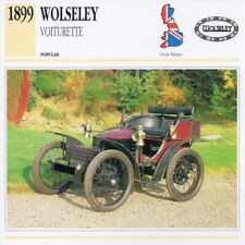 1899 WOLSELEY VOITURETTE Classic Car Photograph / Information Maxi Card