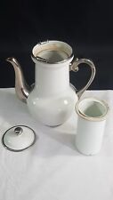 9" High Coffee Pot & Filter made of Aluminite by Rene Frugier of Limoges France