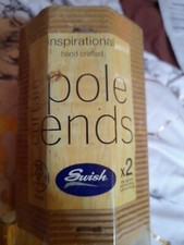 Swish X2 28mm Curtain Pole Ends. Hand Crafted. Sandstone Granite Effect Ball.