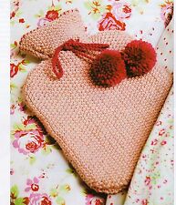 HOT-WATER BOTTLE~SOFT COZY COVER IN EASY MOSS STITCH~  KNITTING PATTERN~ (HK 14)