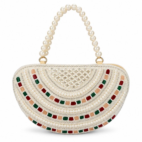 Luxury pearl beaded half moon - luxury,