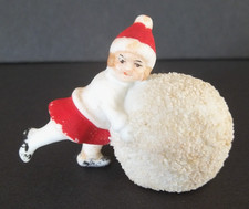 Antique SNOW BABY GIRL Pushing