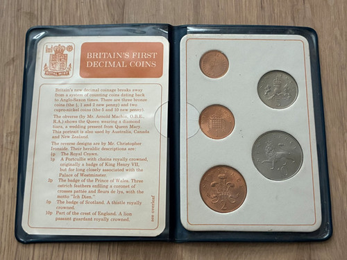Britains first decimal coins - first,