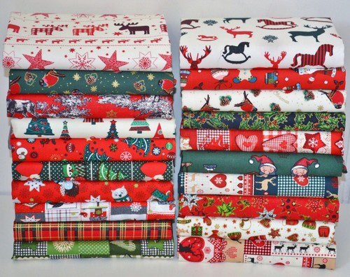 Christmas fabric scraps bundle - christmas,