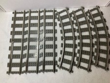 12 Lego 9v Train Track METAL Rail 6 Straight 2865 6 Curves 2867 VGC Free P&P