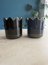 Pair Vintage Black And Gold