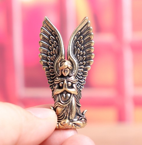 Brass angel figurine small - brass,