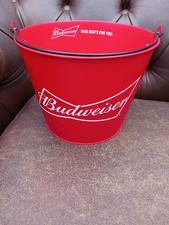 Red Budweiser Logo Beer Bottle Ice Bucket man cave