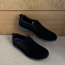 Lands' End Black Suede Slip-On Shoes Trainers Loafers UK 7 / EUR 40 - NEW