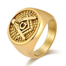 Men masonic signet - masonic, ring